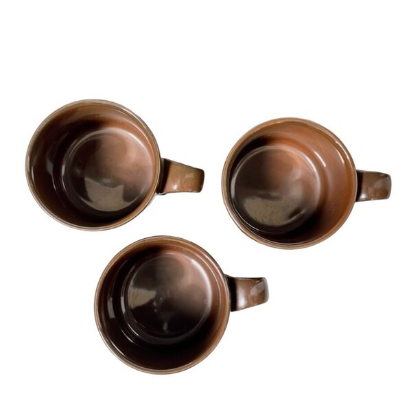 DANSK BISTRO Brown Ceramic Stackable 5 oz Cups Ceramic Coffee Mugs - Picture 4 of 7